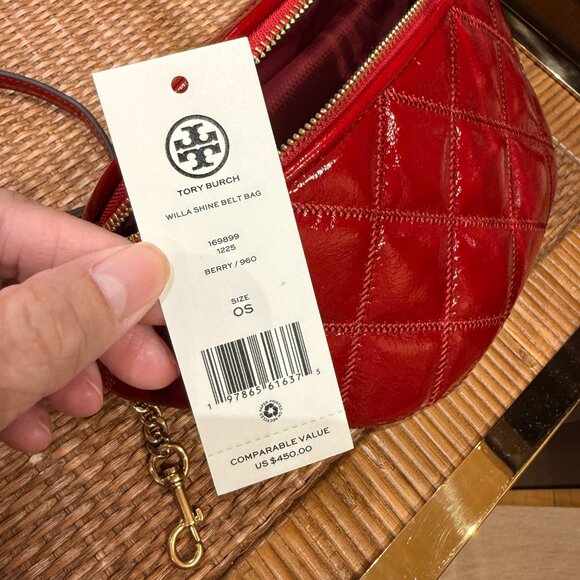 Best Price‼️Tory Burch Willa Belt Bag 169899 Berry $450 - Picture 9 of 9